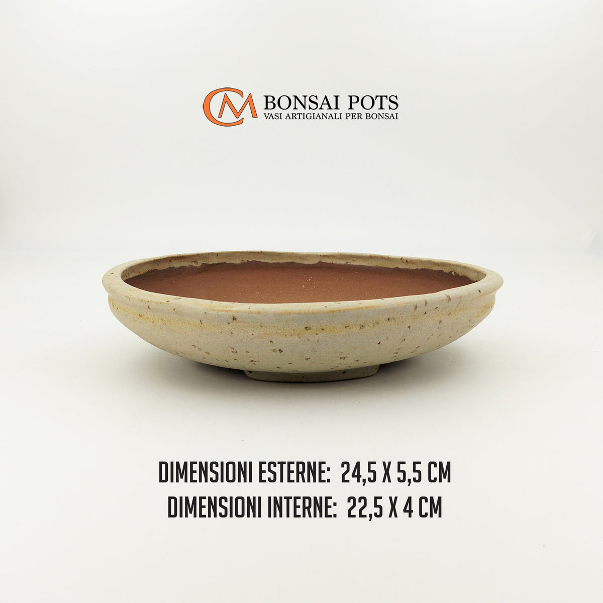 Vaso bonsai rotondo CM 24 in gres smaltato - CMBonsaiPots