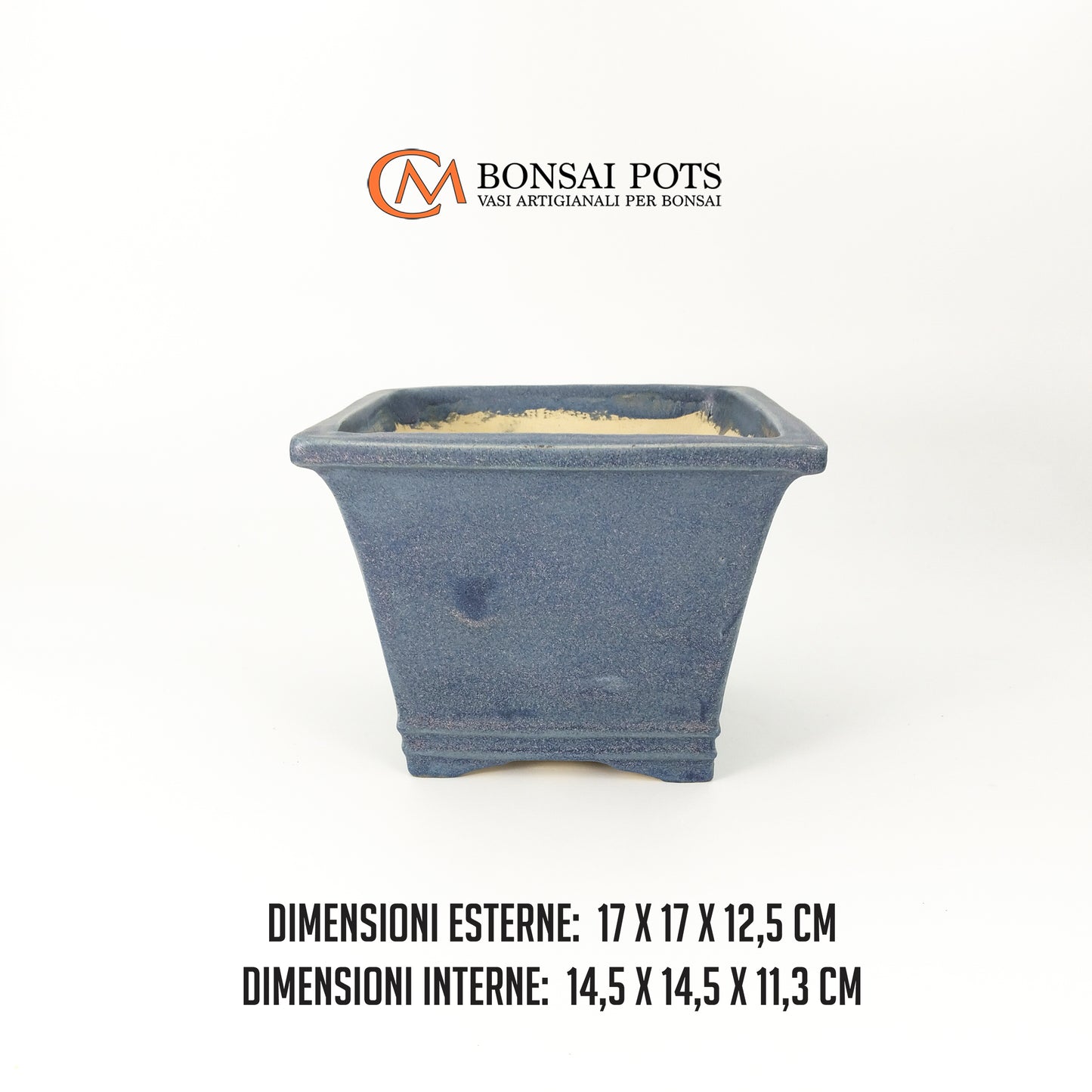 Vaso bonsai artigianale a cascata in gres 17 CM - Handmade Bonsai Pot - CMBonsaiPots